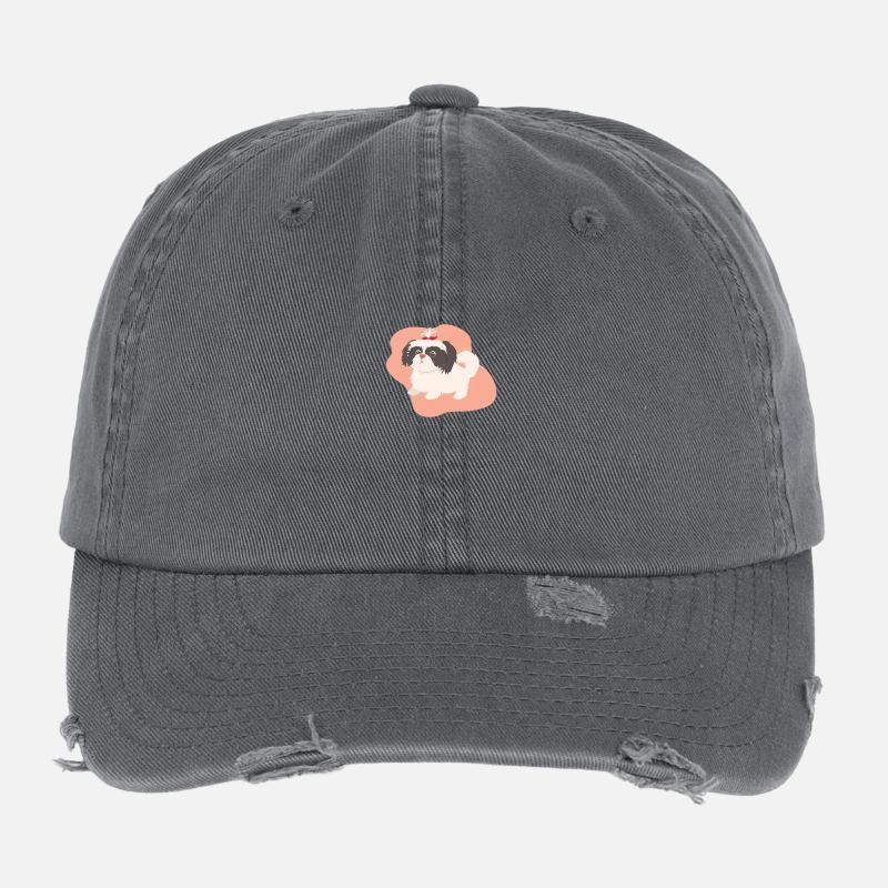Dog with braid Flexfit Vintage Destroyed Cap