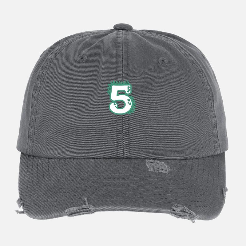 Number 5 Flexfit Vintage Destroyed Cap