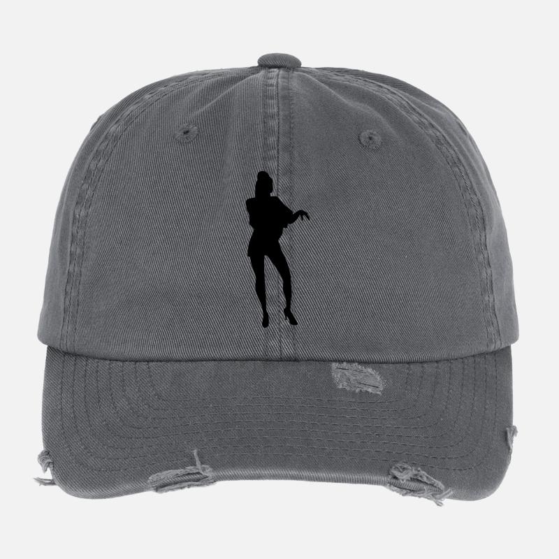 Sänger und Tänzer Silhouette Vektor-Design Flexfit Vintage Destroyed Cap