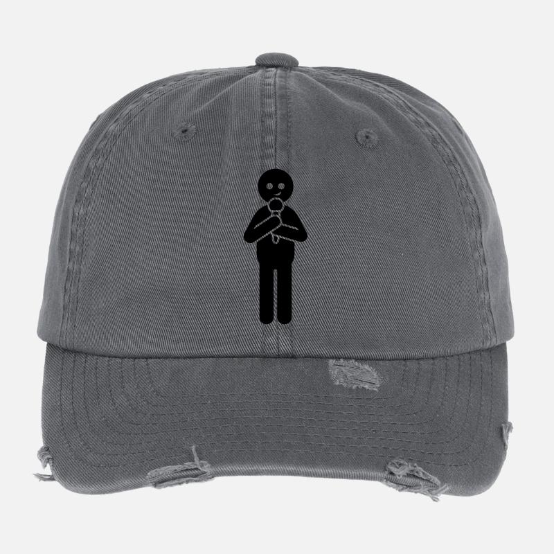 Chanteur avec microphone Animateur Casquette vintage effet usé Flexfit