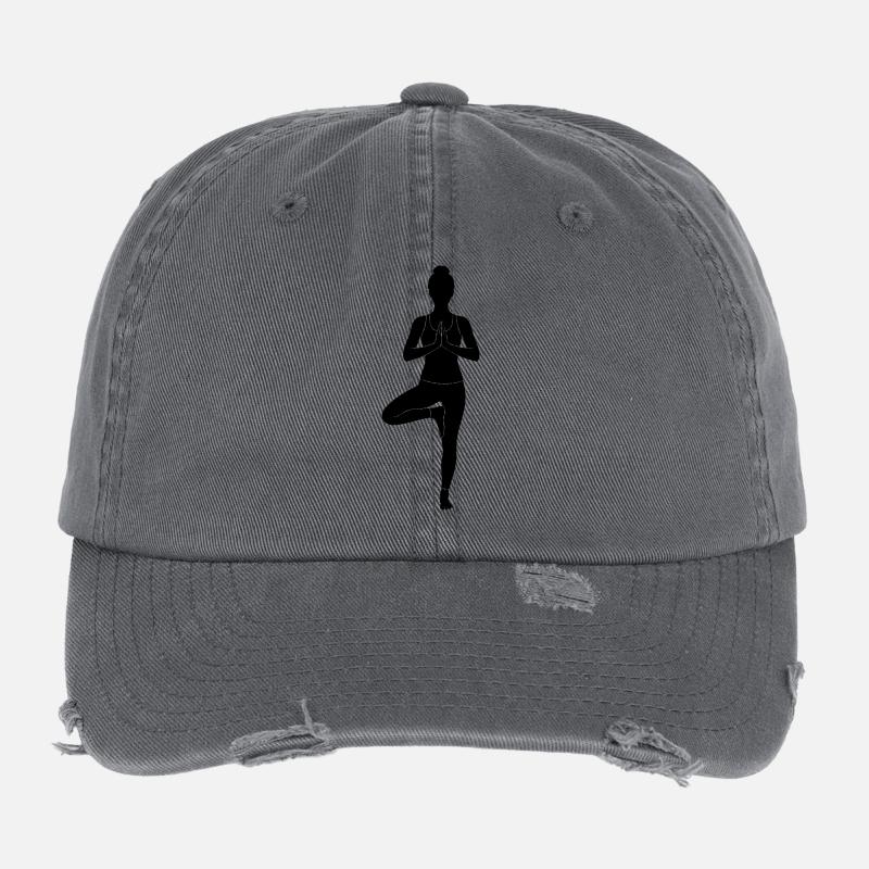 Baumpose Yoga Silhouette Flexfit Vintage Destroyed Cap