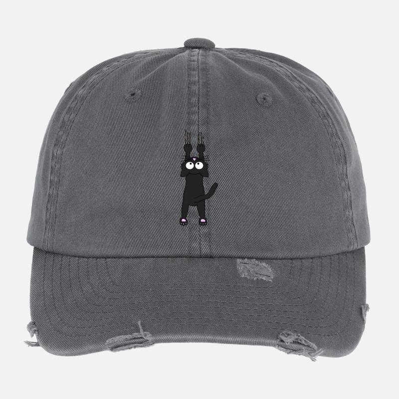 Black cat Flexfit Vintage Destroyed Cap
