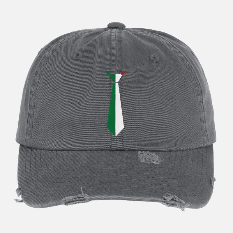 Cravate Italie – Conception du drapeau Casquette vintage effet usé Flexfit