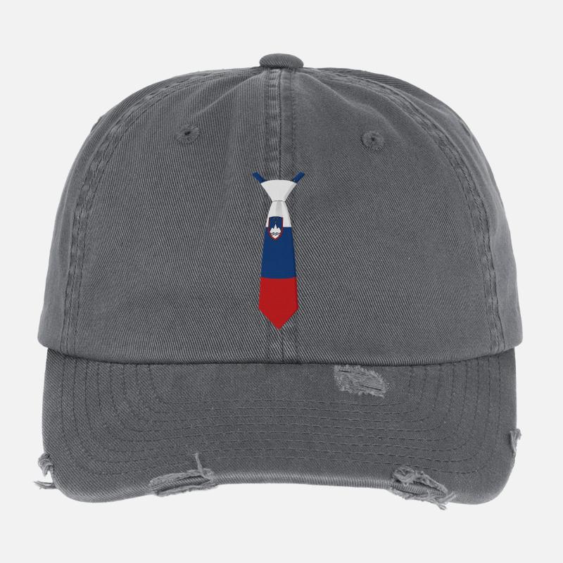 Cravate Slovénie – Conception du drapeau Casquette vintage effet usé Flexfit