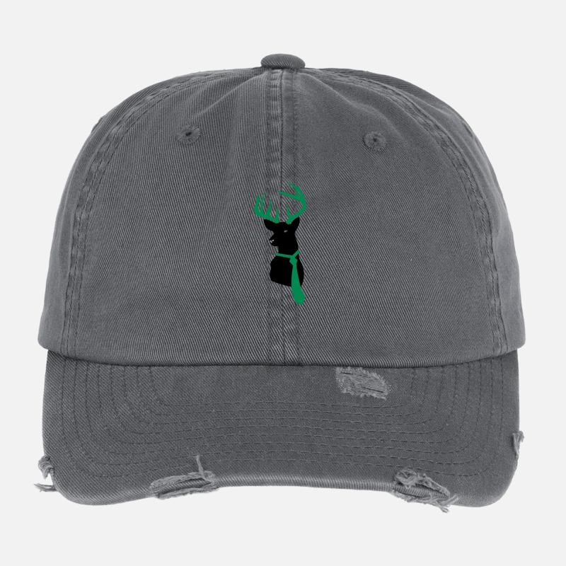 Cerfs avec cravate Casquette vintage effet usé Flexfit