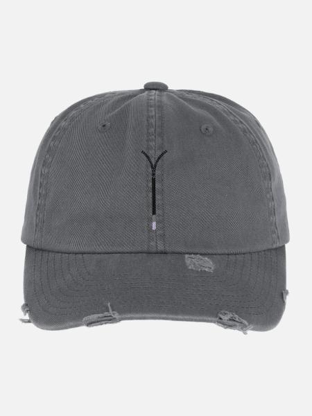 ZIP fastener - Flexfit Vintage Destroyed Cap - dark grey - Front