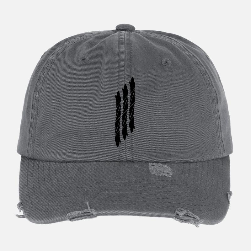 3 traits de franges Casquette vintage effet usé Flexfit