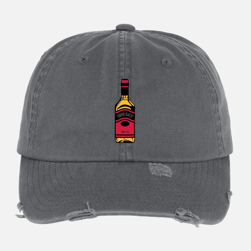 Whiskey Bottle Flexfit Vintage Destroyed Cap