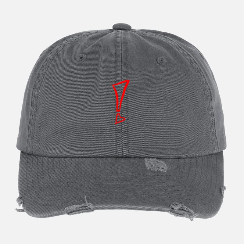 Exclamation mark with heart red Flexfit Vintage Destroyed Cap