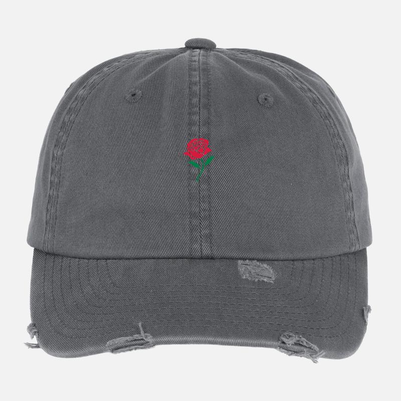 couleur rose - Casquette vintage effet usé Flexfit - charbon