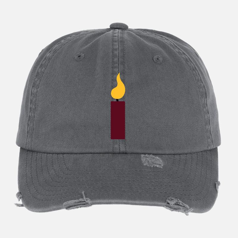 1st birthday - candle Flexfit Vintage Destroyed Cap
