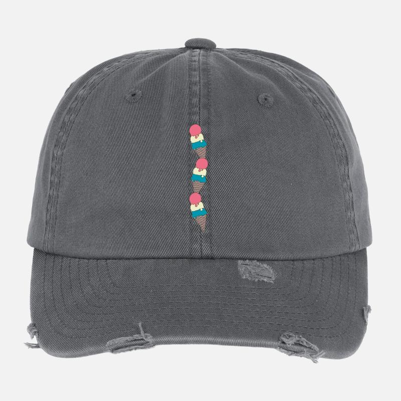 Motif de glace aux couleurs pastel Casquette vintage effet usé Flexfit