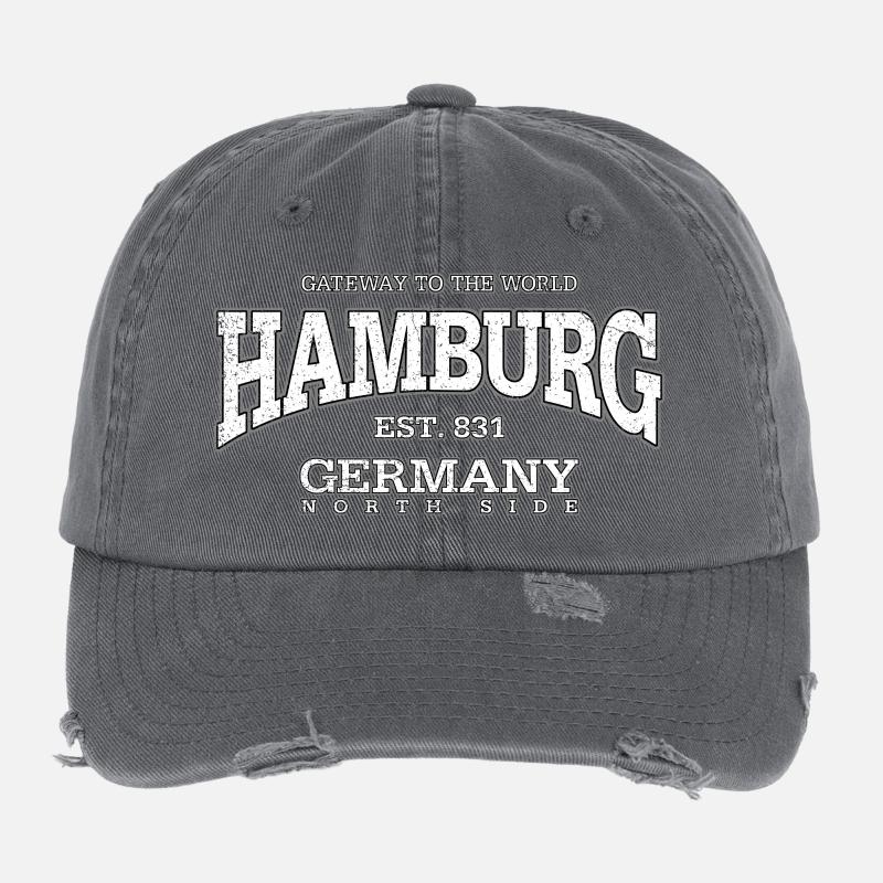 Hambourg (à l'ancienne blanc) Casquette vintage effet usé Flexfit