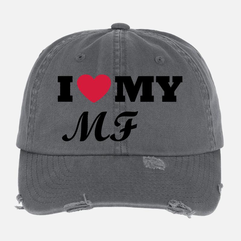 J'aime mon MF Casquette vintage effet usé Flexfit