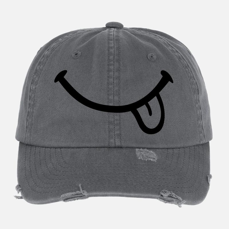Smiley Tongue Flexfit Vintage Destroyed Cap