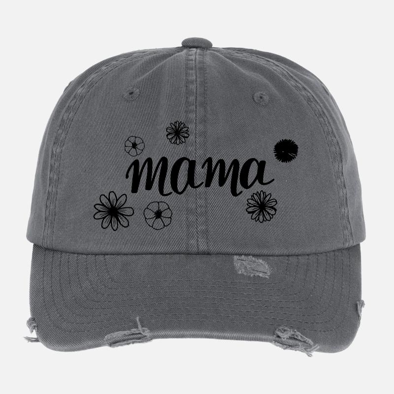 Maman dans le champ de fleurs Casquette vintage effet usé Flexfit