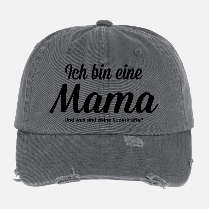 Mama mit Superkraft Flexfit Vintage Destroyed Cap