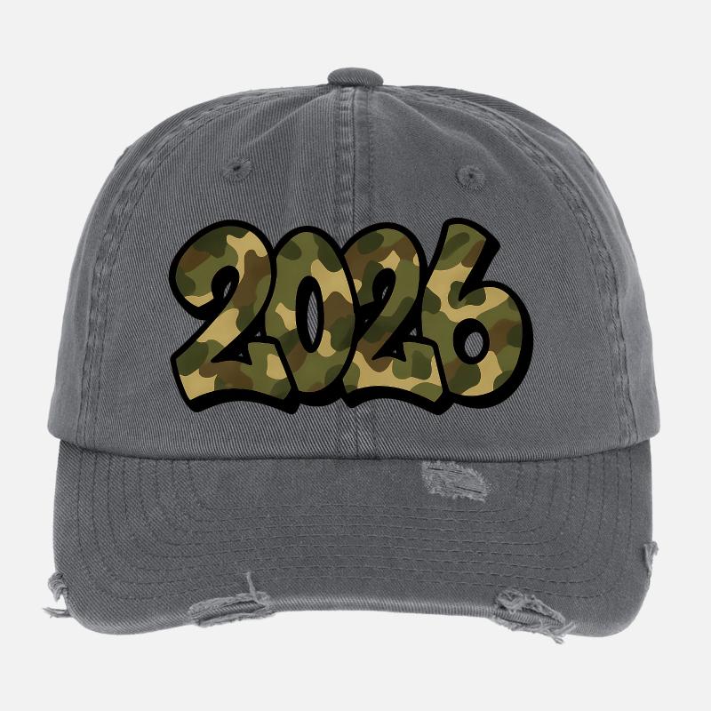 Camouflage Graffiti Année 2026 Casquette vintage effet usé Flexfit