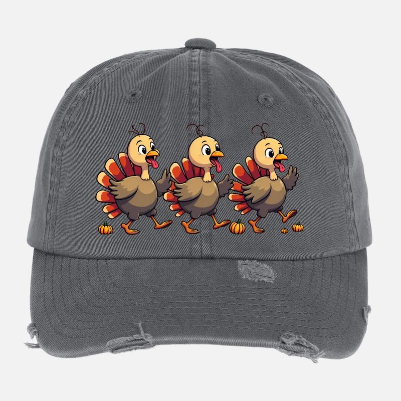 Bébé dinde de Thanksgiving Casquette vintage effet usé Flexfit