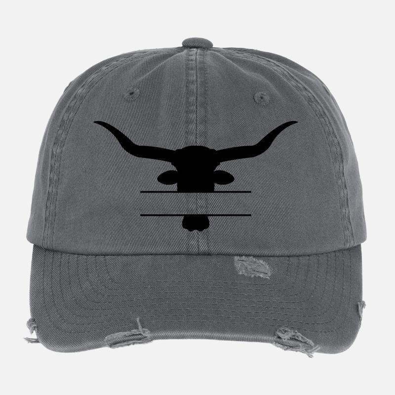 Longhorn split frame Flexfit Vintage Destroyed Cap