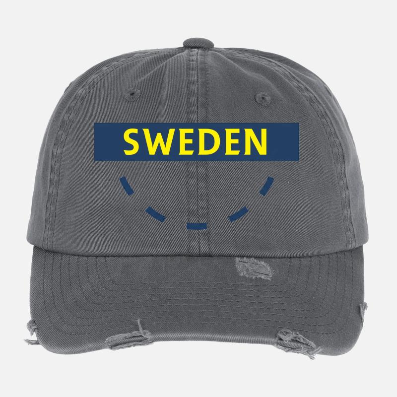 Sweden Circle Emblem Flexfit Vintage Destroyed Cap