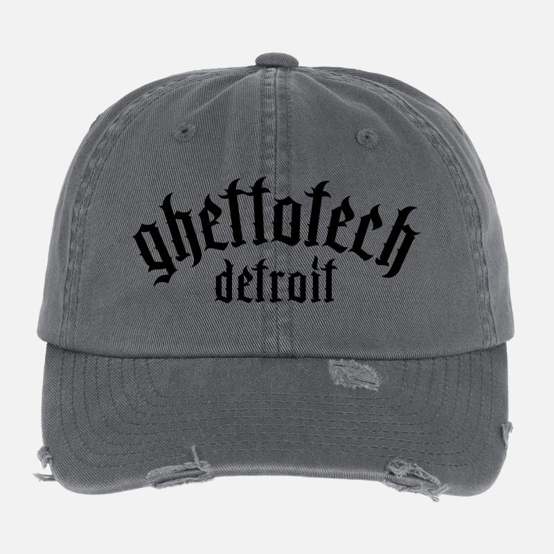 Gettotech Detroit Flexfit Vintage Destroyed Cap