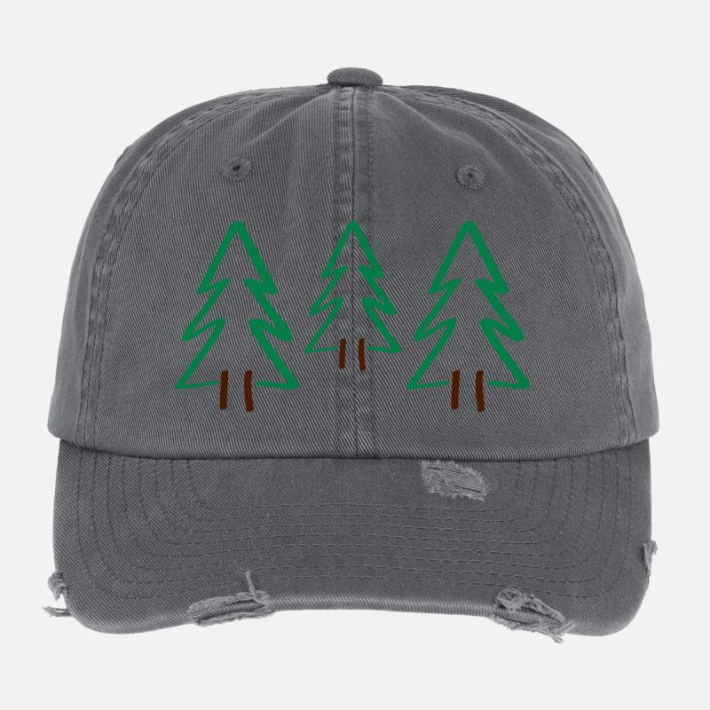 trees Christmas Flexfit Vintage Destroyed Cap