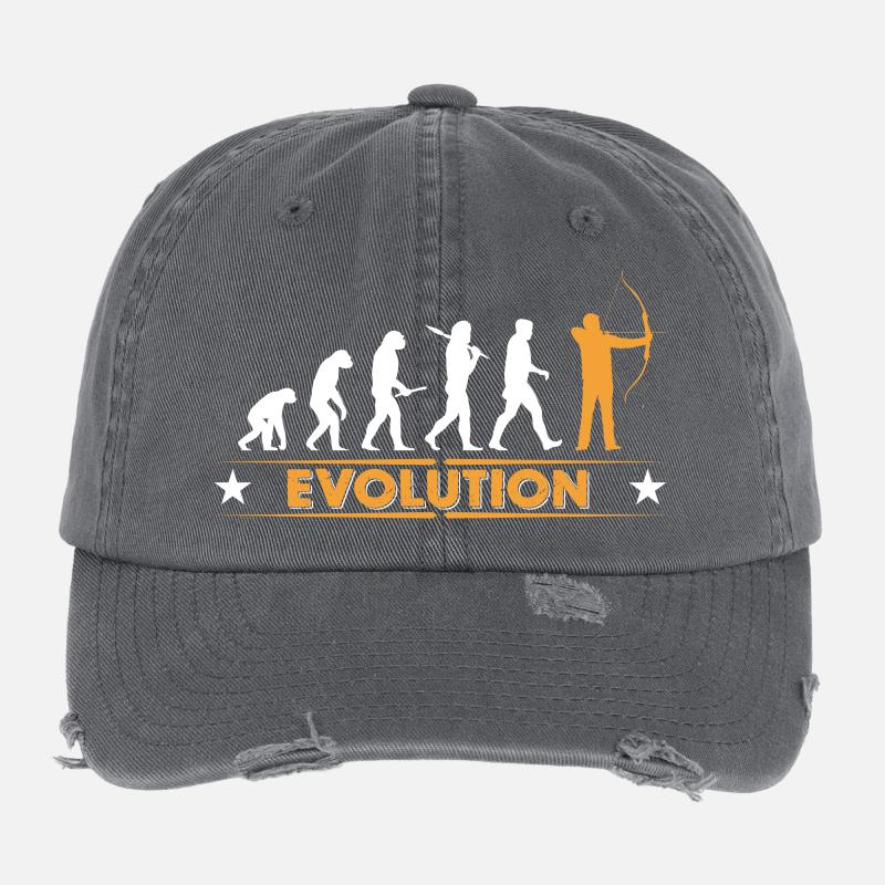 Bogenschiessen Evolution - orange/weiss Flexfit Vintage Destroyed Cap