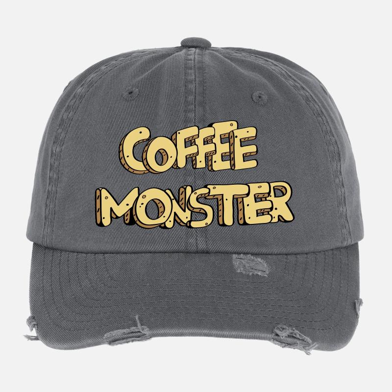 textcoffee_monster Flexfit Vintage Destroyed Cap