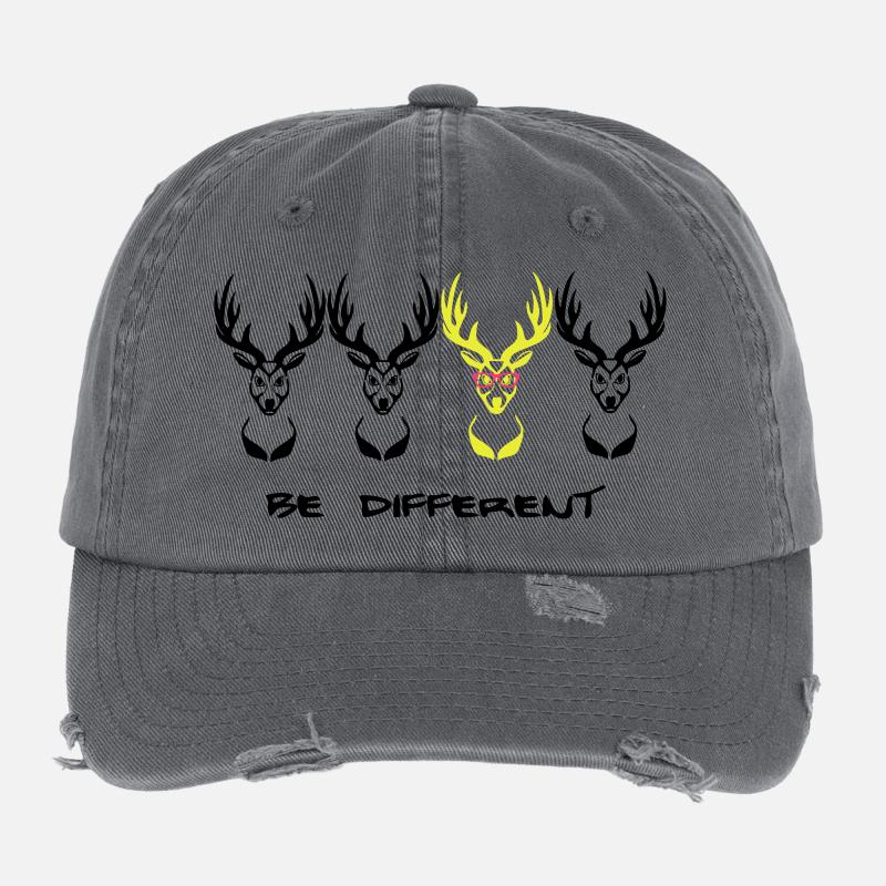 Be different! Un cerf Nerd Geek 3c Casquette vintage effet usé Flexfit