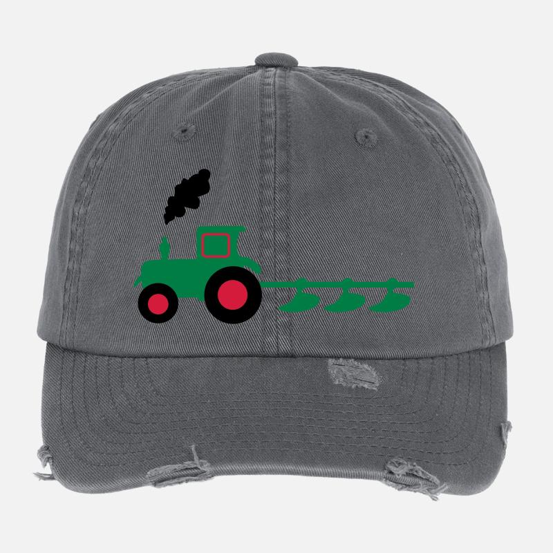 tracteur charrue Casquette vintage effet usé Flexfit