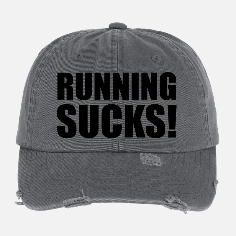 Running Sucks Flexfit Vintage Destroyed Cap