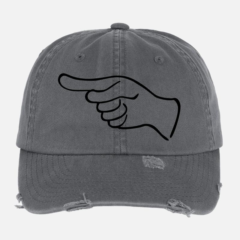 An Indicative Hand Flexfit Vintage Destroyed Cap
