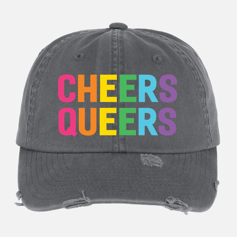 LGBTQ Cheers Queers Casquette vintage effet usé Flexfit