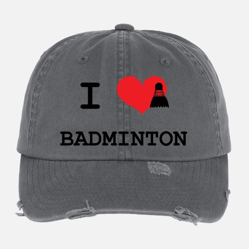 Ich liebe Badminton Flexfit Vintage Destroyed Cap