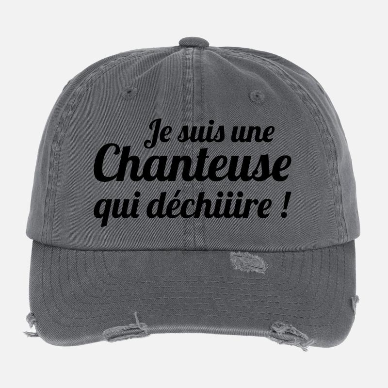 Ich bin ein Sänger, der tränt Flexfit Vintage Destroyed Cap