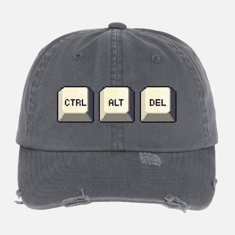 Ctrl Alt Del Flexfit Vintage Destroyed Cap