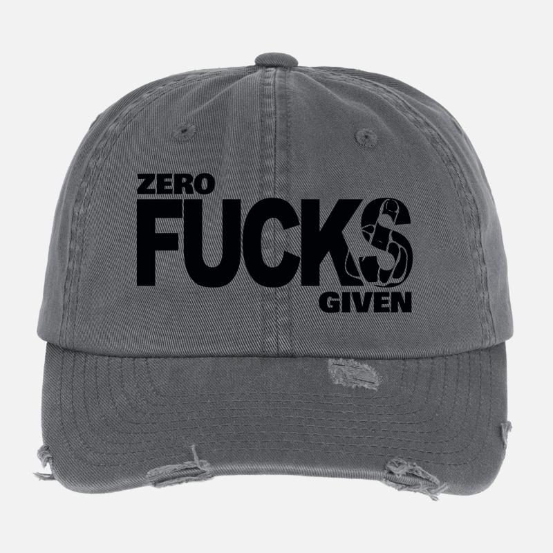Zero fucks given Flexfit Vintage Destroyed Cap