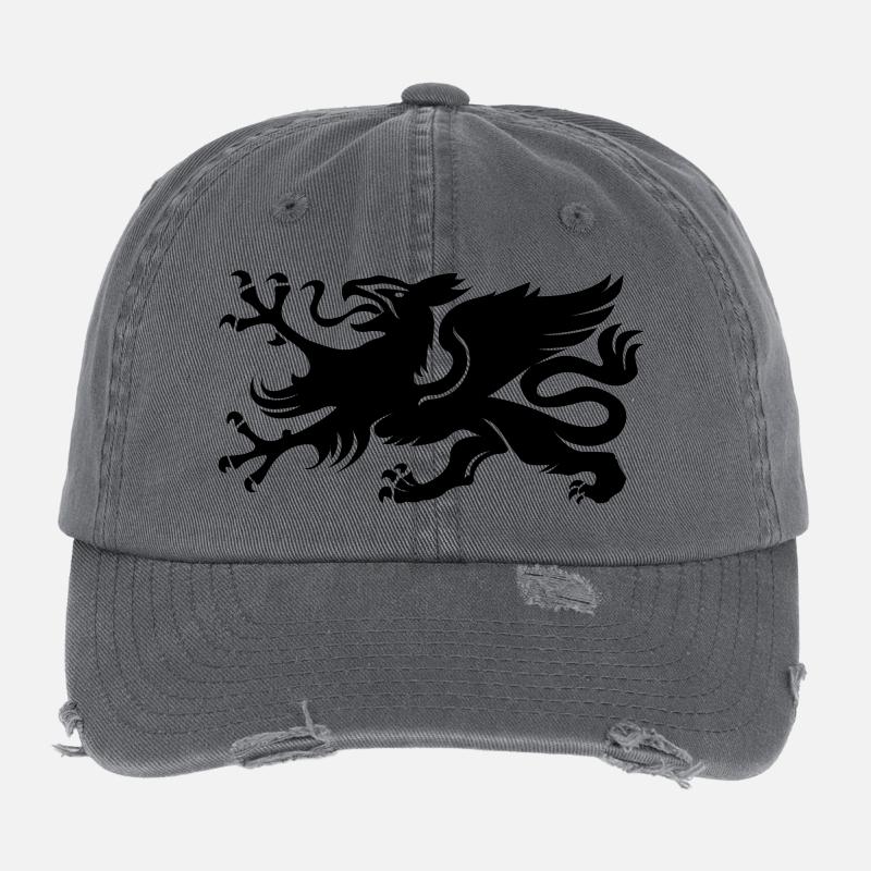 Wappen Rostock Greif - Flexfit Vintage Destroyed Cap - Dunkelgrau