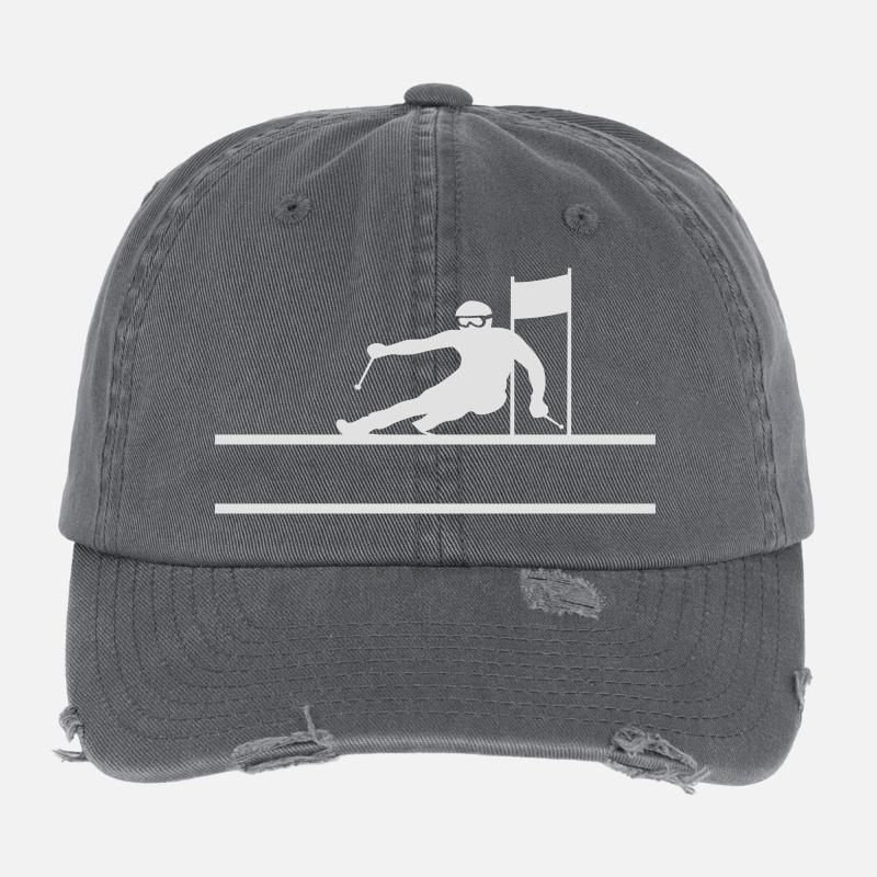 Ski Alpin ohne Text Flexfit Vintage Destroyed Cap