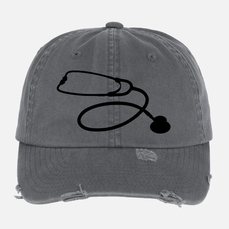 stethoscope doctor profession Flexfit Vintage Destroyed Cap