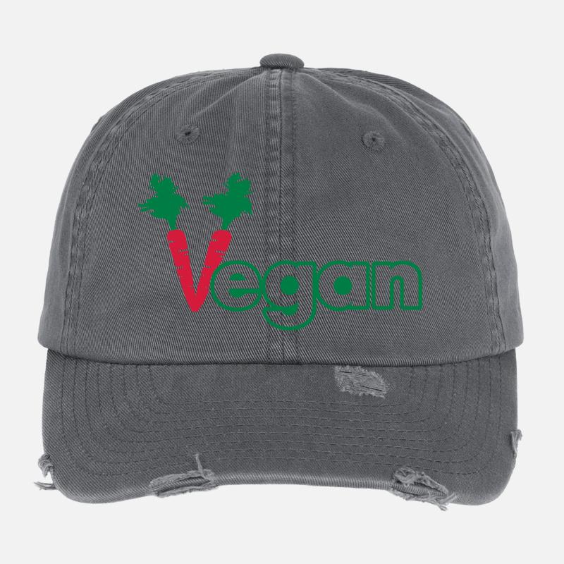 vegan Flexfit Vintage Destroyed Cap