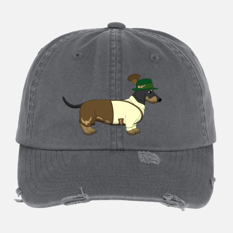 Teckel Bavière Casquette vintage effet usé Flexfit