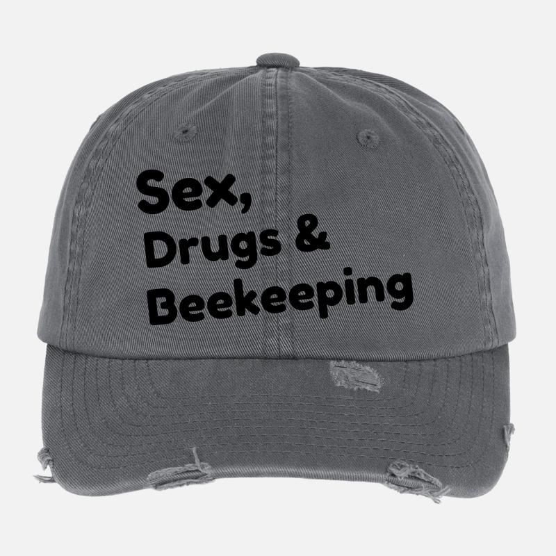 Beekeeping Beekeeper Bee Imker Apiculture Flexfit Vintage Destroyed Cap
