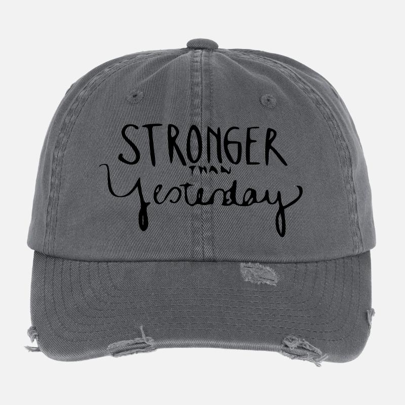 Stronger Than Yesterday Flexfit Vintage Destroyed Cap