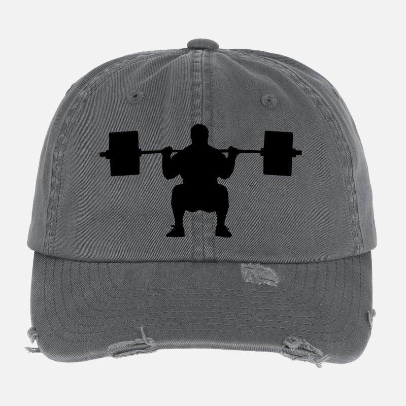 Gewichtheber Schattenfigur Flexfit Vintage Destroyed Cap
