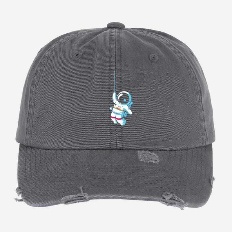 Astronaute accroché sur la lune Casquette vintage effet usé Flexfit