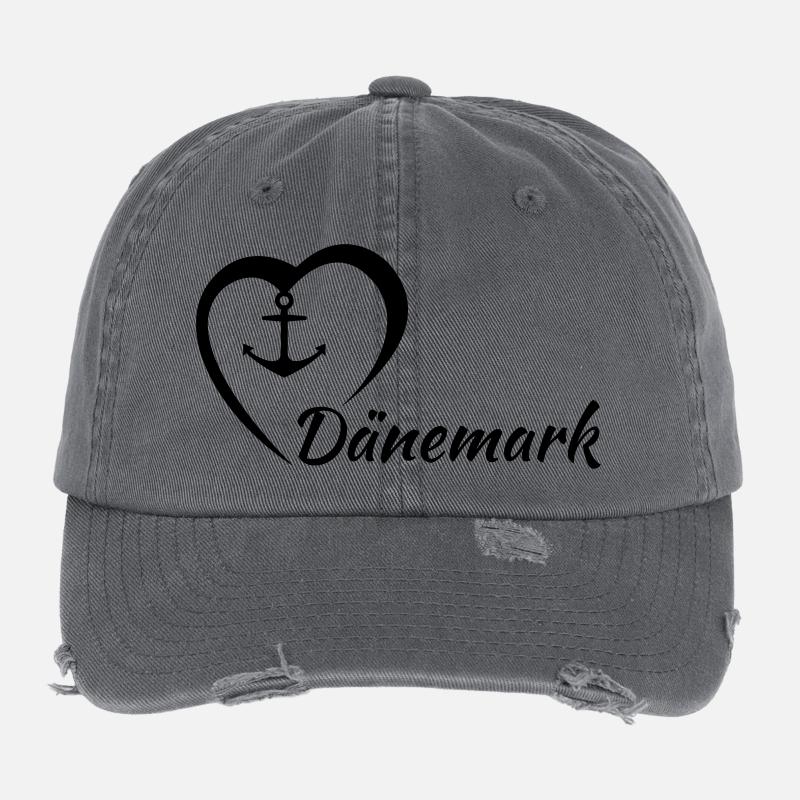 Dänemark - Herz und Anker Flexfit Vintage Destroyed Cap