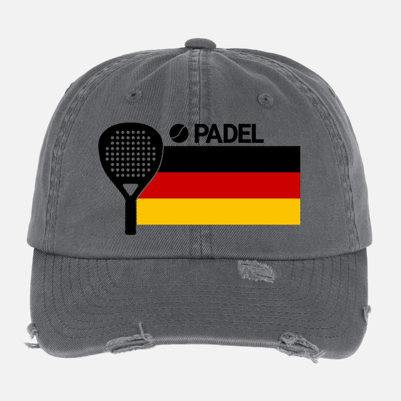 Padel Racket | Germany Flag Flexfit Vintage Destroyed Cap