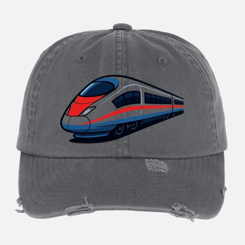Neonlinien Hochgeschwindigkeitszug Flexfit Vintage Destroyed Cap